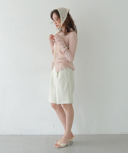 CLEIO（クレイオ）の「【CLEIO】ベルト付きタックショートパンツ BELTED TUCK SHORTS/737-13672（その他パンツ・レディース・アイボリー/ブラック・FREE）」の9枚目の写真