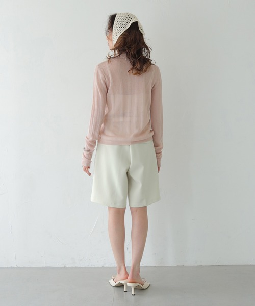 CLEIO（クレイオ）の「【CLEIO】ベルト付きタックショートパンツ BELTED TUCK SHORTS/737-13672（その他パンツ・レディース・アイボリー/ブラック・FREE）」の10枚目の写真