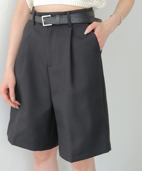 CLEIO（クレイオ）の「【CLEIO】ベルト付きタックショートパンツ BELTED TUCK SHORTS/737-13672（その他パンツ・レディース・アイボリー/ブラック・FREE）」の13枚目の写真