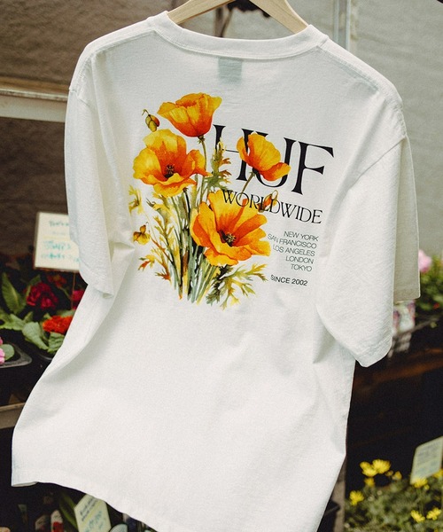 HUF(ハフ)の「POPPY TEE(Tシャツ/カットソー・メンズ・ホワイト/ブラック/セージグリーン・S/M/L/XL/XXL)」の6枚目の写真