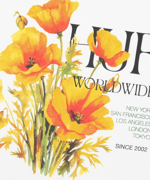 HUF(ハフ)の「POPPY TEE(Tシャツ/カットソー・メンズ・ホワイト/ブラック/セージグリーン・S/M/L/XL/XXL)」の17枚目の写真