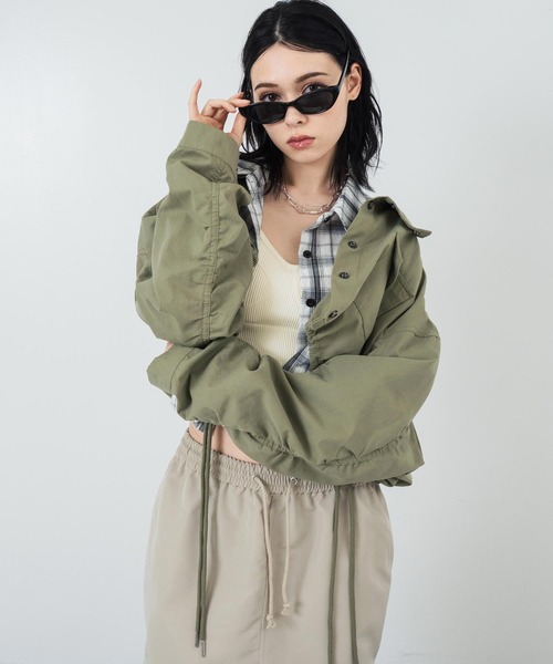 melo アナ Sサイズ フルセット（手袋なし、帽子付き） セール】袖ギャザー ショート丈 ブルゾン（ブルゾン）｜ANAP