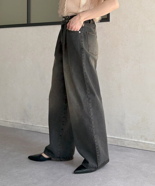 Thevon（ゼボン）の「フックワイドデニム（その他パンツ・レディース・ブラック/ブラウン・S/M）」の7枚目の写真