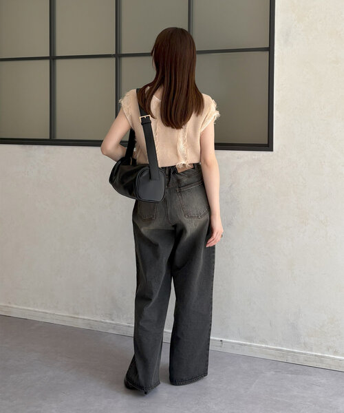 Thevon（ゼボン）の「フックワイドデニム（その他パンツ・レディース・ブラック/ブラウン・S/M）」の13枚目の写真