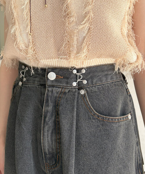 Thevon（ゼボン）の「フックワイドデニム（その他パンツ・レディース・ブラック/ブラウン・S/M）」の15枚目の写真