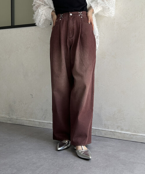 Thevon（ゼボン）の「フックワイドデニム（その他パンツ・レディース・ブラック/ブラウン・S/M）」の20枚目の写真