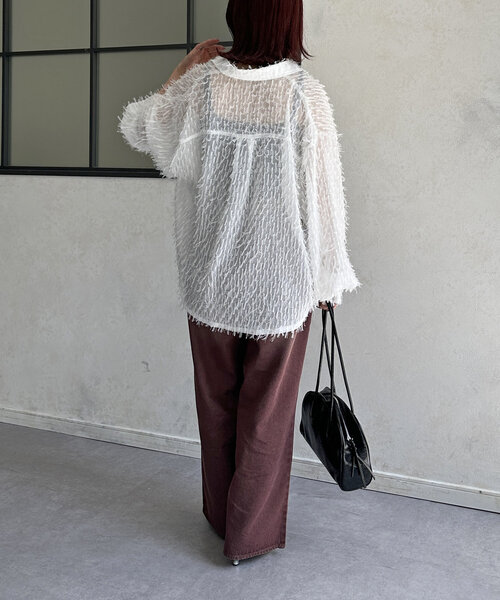 Thevon（ゼボン）の「フックワイドデニム（その他パンツ・レディース・ブラック/ブラウン・S/M）」の3枚目の写真