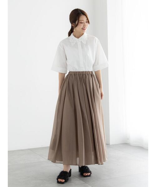 Te chichi（テチチ）の「レースカラー5分袖シャツブラウス（シャツ/ブラウス・レディース・オフホワイト/サックスブルー・F）」の13枚目の写真