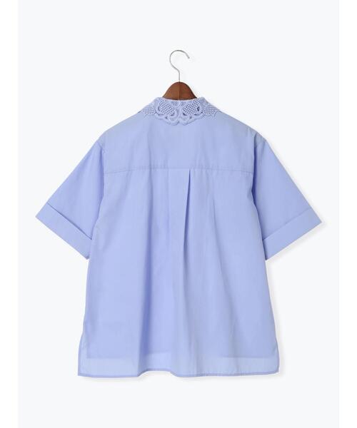 Te chichi（テチチ）の「レースカラー5分袖シャツブラウス（シャツ/ブラウス・レディース・オフホワイト/サックスブルー・F）」の11枚目の写真