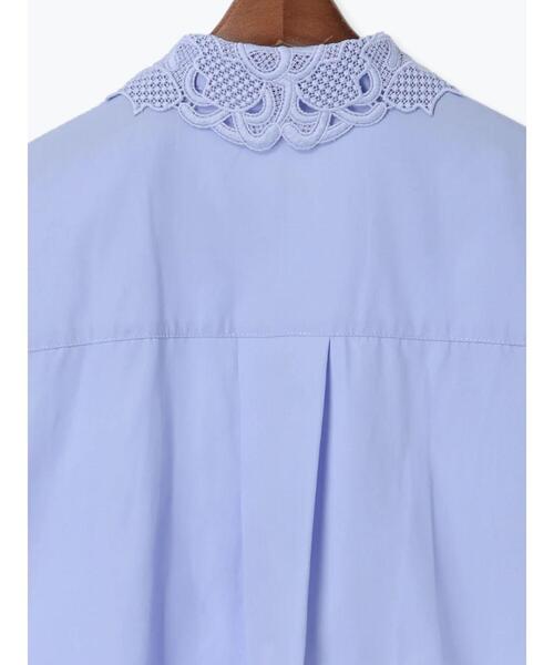 Te chichi（テチチ）の「レースカラー5分袖シャツブラウス（シャツ/ブラウス・レディース・オフホワイト/サックスブルー・F）」の4枚目の写真