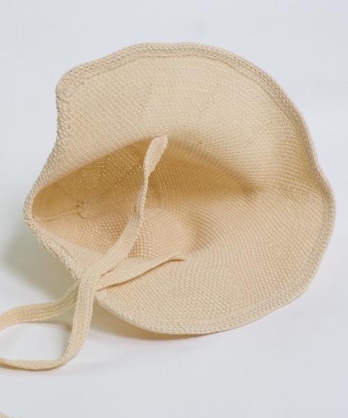 shopnikoniko（ショップニコニコ）の「ストローハット リボン 紐付き ペーパー編み  帽子 ハット（ハット・レディース・アイボリー/ベージュ/ブラック・フリー）」の22枚目の写真