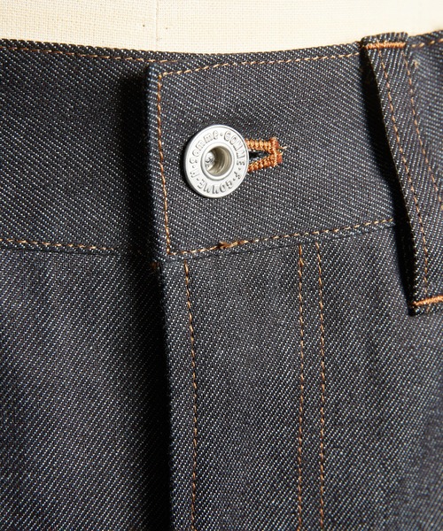 gomme（ゴム）の「8ozデニム　ニーダーツパンツ（デニムパンツ・レディース・ブラック/インディゴブルー・MEDIUM）」の19枚目の写真