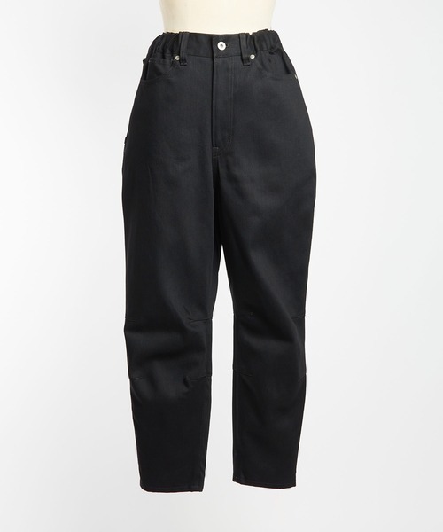 gomme（ゴム）の「8ozデニム　ニーダーツパンツ（デニムパンツ・レディース・ブラック/インディゴブルー・MEDIUM）」の21枚目の写真