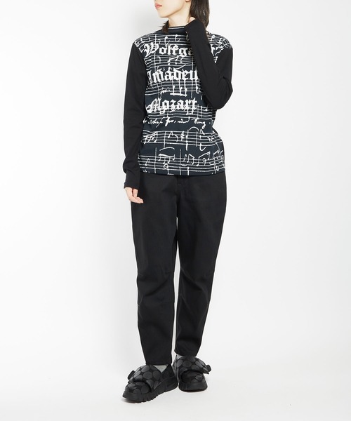 gomme（ゴム）の「8ozデニム　ニーダーツパンツ（デニムパンツ・レディース・ブラック/インディゴブルー・MEDIUM）」の7枚目の写真