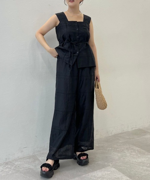 mysty woman（ミスティウーマン）の「パッチワークストレートパンツ 571300（その他パンツ・レディース・オフホワイト/ブラック・FREE）」の17枚目の写真