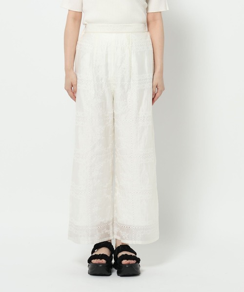 mysty woman（ミスティウーマン）の「パッチワークストレートパンツ 571300（その他パンツ・レディース・オフホワイト/ブラック・FREE）」の18枚目の写真