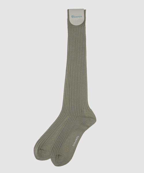 DIGAWEL(ディガウェル)の「Rib hose socks (Kleuren × DIGAWEL)/Midsommar(ソックス/靴下・メンズ・ホワイト/ブラック/グレー・FREE)」の1枚目の写真