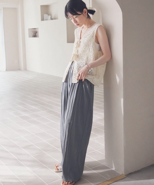 セール】ワイドウエストギャザーパンツ（その他パンツ）｜DOUX