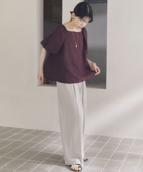 Doux archives(ドゥアルシーヴ)の「ワイドウエストギャザーパンツ(その他パンツ・レディース・グレー/ベージュ/ピンク・38)」の15枚目の写真
