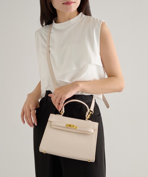 MAISON BREEZE（メゾンブリーズ）の「【MAISON BREEZE】2WAYワンハンドルフラップバッグ ショルダー付き KNF-TP（ショルダーバッグ・レディース・ブラック/アイボリー/ベージュ・FREE）」の9枚目の写真