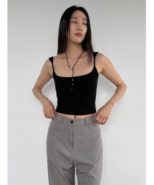 Didot.showroom（ディドット ショールーム）の「シェイプカップインキャミソール（キャミソール・レディース・アイボリー/ブラック/グレー/ブラウン/ベージュ・FREE）」の2枚目の写真