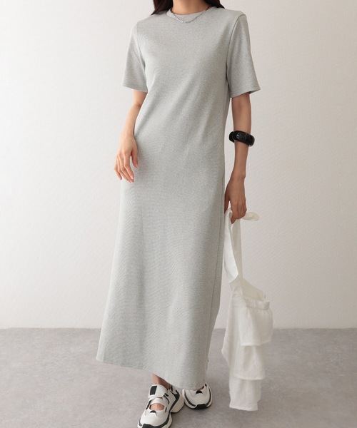 Lace Ladies(レースレディース)の「コットン バックスリット 半袖 カット ロング ワンピース(ワンピース・レディース・チャコールグレー/グレー/ブラック/モカ・S/FREE)」の3枚目の写真