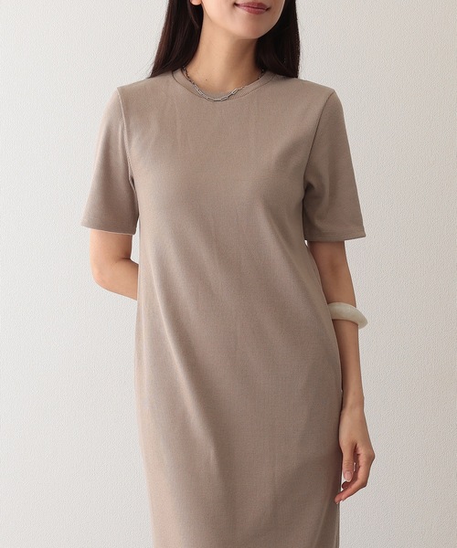 Lace Ladies(レースレディース)の「コットン バックスリット 半袖 カット ロング ワンピース(ワンピース・レディース・チャコールグレー/グレー/ブラック/モカ・S/FREE)」の4枚目の写真