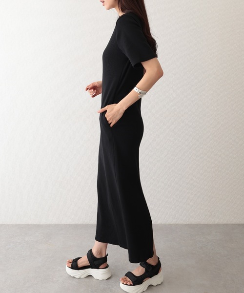 Lace Ladies(レースレディース)の「コットン バックスリット 半袖 カット ロング ワンピース(ワンピース・レディース・チャコールグレー/グレー/ブラック/モカ・S/FREE)」の17枚目の写真