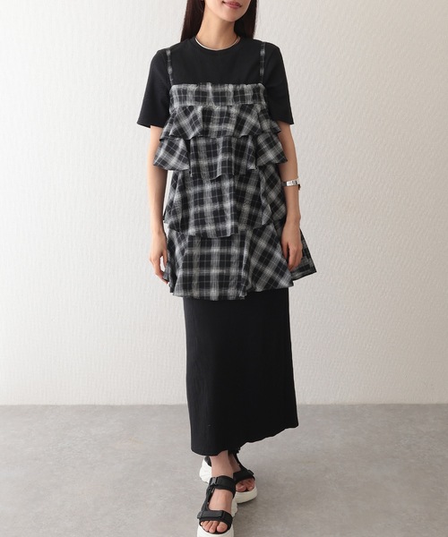 Lace Ladies(レースレディース)の「コットン バックスリット 半袖 カット ロング ワンピース(ワンピース・レディース・チャコールグレー/グレー/ブラック/モカ・S/FREE)」の20枚目の写真