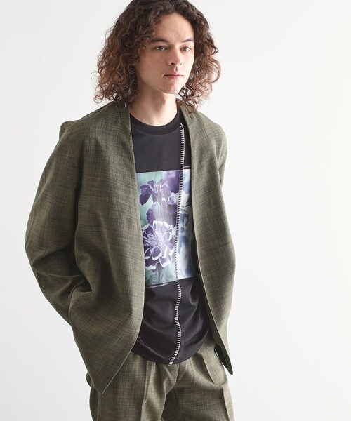 tk.TAKEO KIKUCHI（ティーケータケオキクチ）の「◆テックキャンバスノーカラージャケット（ノーカラージャケット・メンズ・ブラック/オリーブ/ベージュ・01/02/03/04）」の19枚目の写真