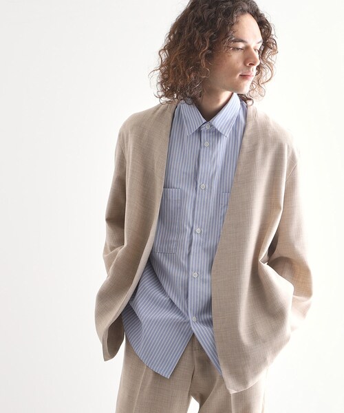 tk.TAKEO KIKUCHI（ティーケータケオキクチ）の「◆テックキャンバスノーカラージャケット（ノーカラージャケット・メンズ・ブラック/オリーブ/ベージュ・01/02/03/04）」の15枚目の写真