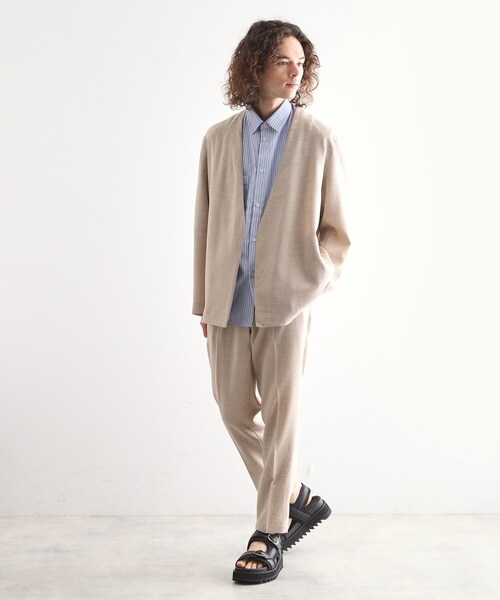 tk.TAKEO KIKUCHI（ティーケータケオキクチ）の「◆テックキャンバスノーカラージャケット（ノーカラージャケット・メンズ・ブラック/オリーブ/ベージュ・01/02/03/04）」の14枚目の写真