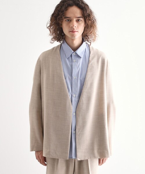 tk.TAKEO KIKUCHI（ティーケータケオキクチ）の「◆テックキャンバスノーカラージャケット（ノーカラージャケット・メンズ・ブラック/オリーブ/ベージュ・01/02/03/04）」の11枚目の写真