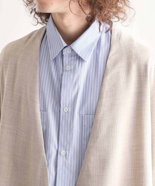 tk.TAKEO KIKUCHI（ティーケータケオキクチ）の「◆テックキャンバスノーカラージャケット（ノーカラージャケット・メンズ・ブラック/オリーブ/ベージュ・01/02/03/04）」の8枚目の写真