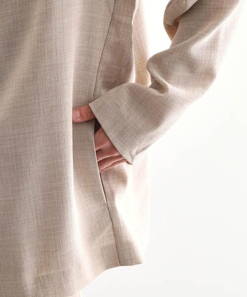 tk.TAKEO KIKUCHI（ティーケータケオキクチ）の「◆テックキャンバスノーカラージャケット（ノーカラージャケット・メンズ・ブラック/オリーブ/ベージュ・01/02/03/04）」の5枚目の写真