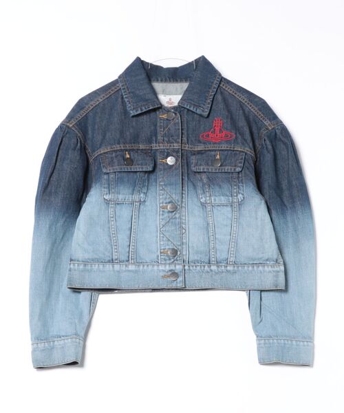 すぐ届く【Vivienne Westwood】グラデーションデニム ジャケット グラデーションﾃﾞﾆﾑﾀｯｸｷﾞｬｻﾞｰｼﾞｬｹｯﾄ（デニムジャケット