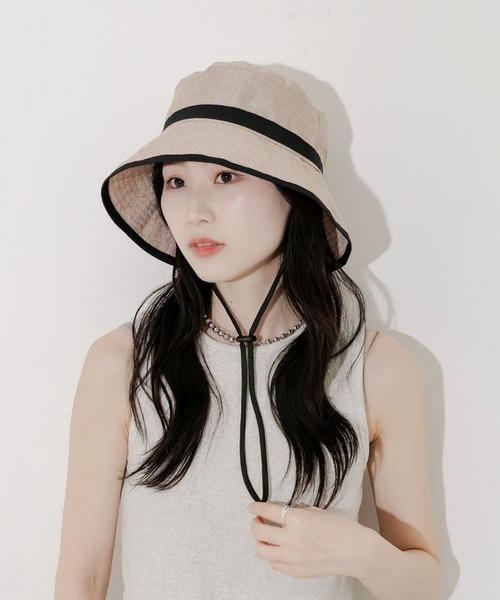 SMELLY（スメリー）の「ジュートライクパイピングハット（ハット・レディース・ブラウン/ベージュ・-）」の9枚目の写真