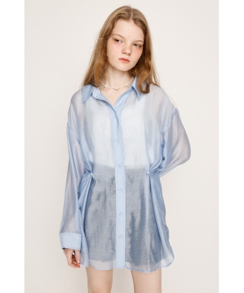 SLY シアーブラウス SLY | FRONT ZIP SHIRRING ブラウス (シャツ・ブラウス ) |SHEL