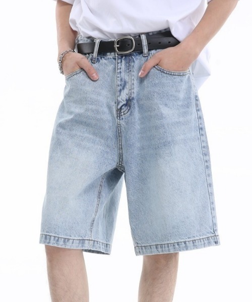 MGV(エムジーヴィー)の「ベーシックデニムハーフパンツ(デニムパンツ・メンズ・ブラック/ライトブルー/ブルー・MEDIUM/LARGE/X-LARGE)」の4枚目の写真