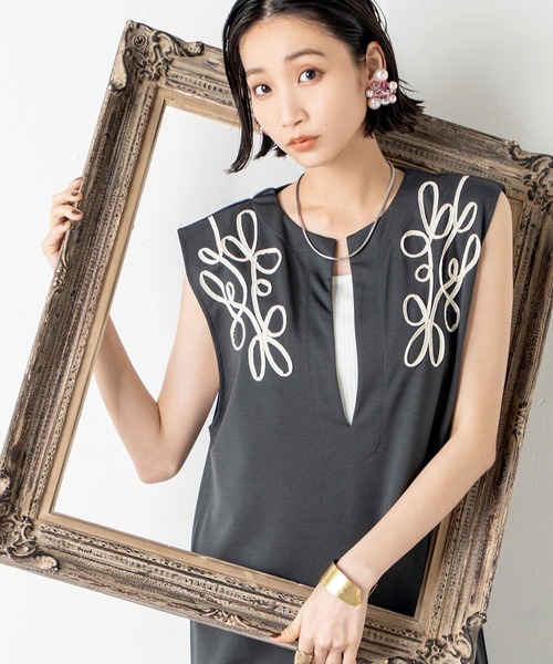 極美品】ルネ リネン 刺繍ワンピース
