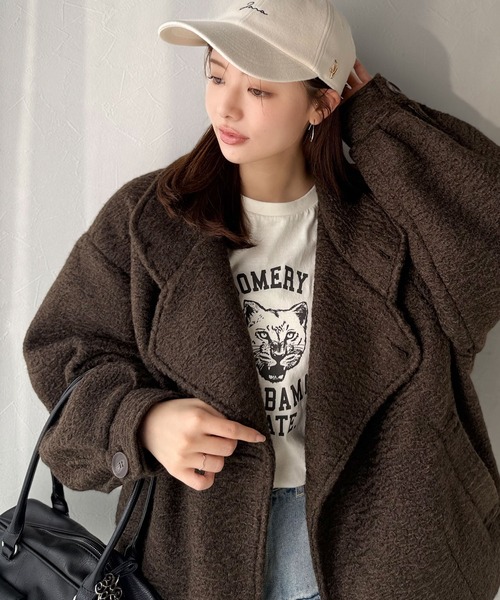 セール】【mily bilet】コクーンで魅せる。ウールライクリングニット