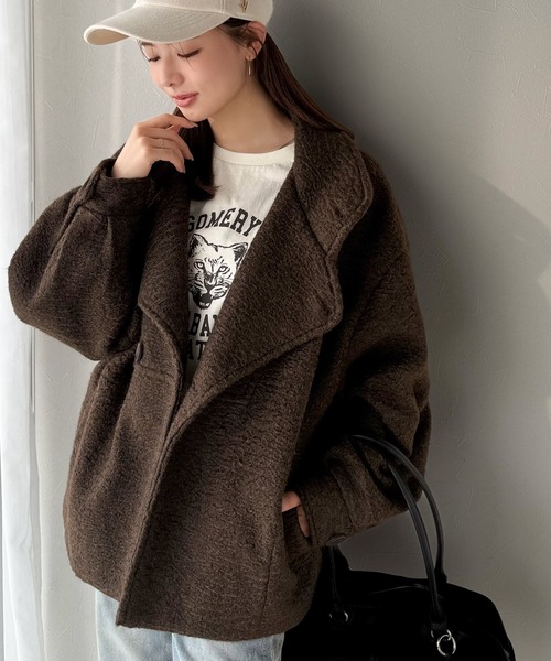 セール】【mily bilet】コクーンで魅せる。ウールライクリングニット