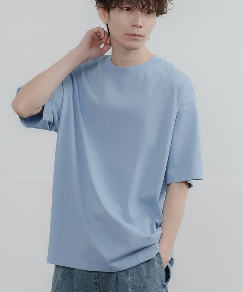 improves(インプローブス)の「シルキータッチ クルーネック 半袖Tシャツ(Tシャツ/カットソー・メンズ・グレイッシュベージュ/サックスブルー/ブラック/チャコール/イエロー/ホワイト・MEDIUM/LARGE)」の5枚目の写真