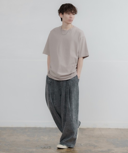 improves(インプローブス)の「シルキータッチ クルーネック 半袖Tシャツ(Tシャツ/カットソー・メンズ・グレイッシュベージュ/サックスブルー/ブラック/チャコール/イエロー/ホワイト・MEDIUM/LARGE)」の20枚目の写真