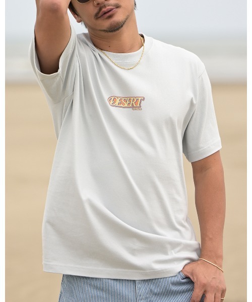 #Re:room（リルーム）の「デゼルトロゴプリントTシャツ（Tシャツ/カットソー・メンズ・ブラウン/オフホワイト/サックスブルー・M-L/S-M/L-XL）」の3枚目の写真