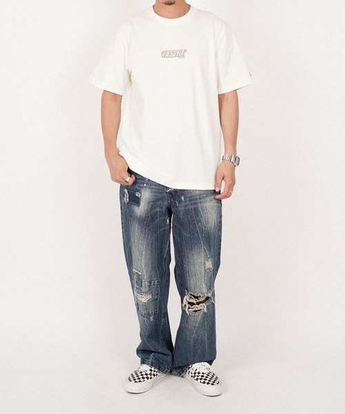 #Re:room（リルーム）の「デゼルトロゴプリントTシャツ（Tシャツ/カットソー・メンズ・ブラウン/オフホワイト/サックスブルー・M-L/S-M/L-XL）」の8枚目の写真