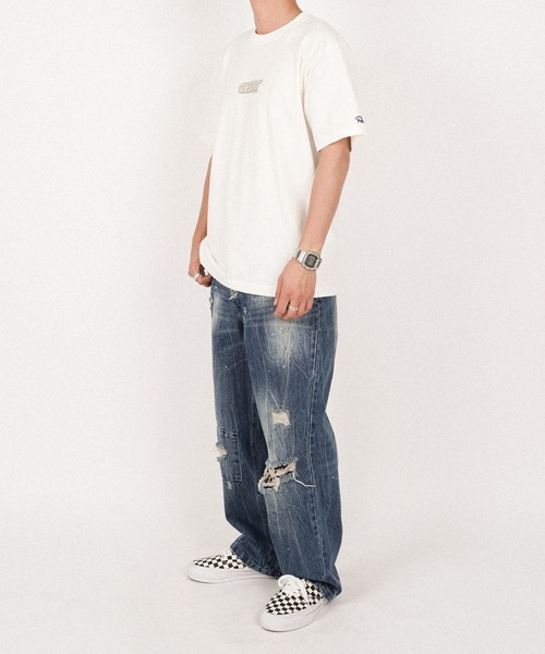 #Re:room（リルーム）の「デゼルトロゴプリントTシャツ（Tシャツ/カットソー・メンズ・ブラウン/オフホワイト/サックスブルー・M-L/S-M/L-XL）」の7枚目の写真
