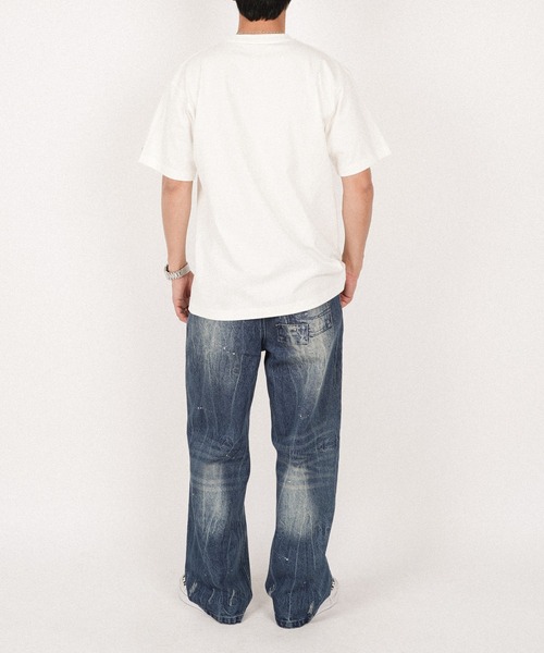 #Re:room（リルーム）の「デゼルトロゴプリントTシャツ（Tシャツ/カットソー・メンズ・ブラウン/オフホワイト/サックスブルー・M-L/S-M/L-XL）」の6枚目の写真