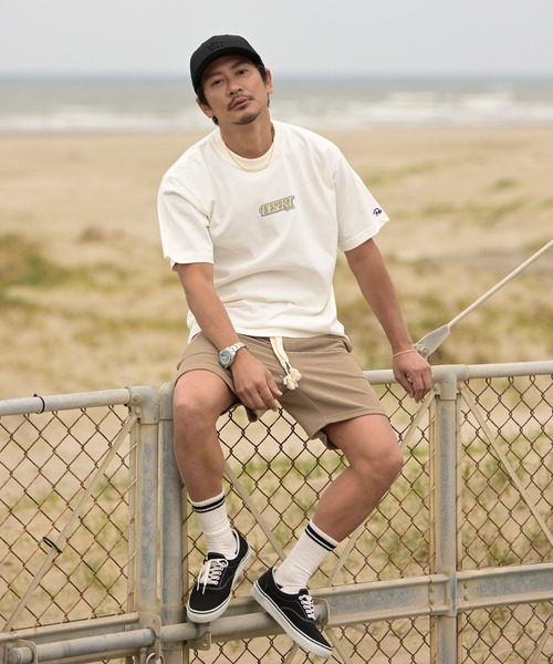 #Re:room（リルーム）の「デゼルトロゴプリントTシャツ（Tシャツ/カットソー・メンズ・ブラウン/オフホワイト/サックスブルー・M-L/S-M/L-XL）」の9枚目の写真