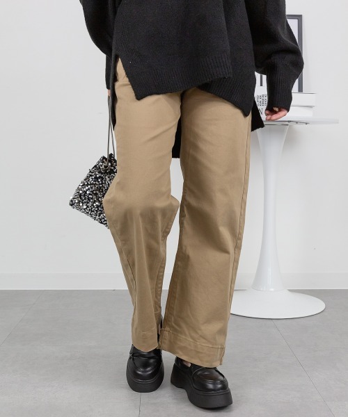 RCD(アールシーディー)の「カラーツイルワイドパンツ(その他パンツ・レディース・ベージュ/ブラック/カーキ・M/L/LL/3L/4L)」の14枚目の写真